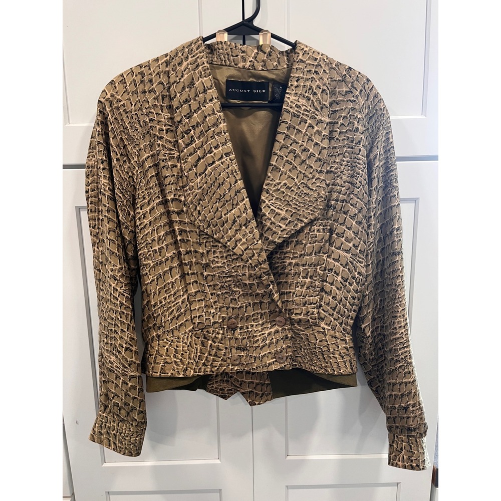 August Silk Womens Snake Print Blazer Jacket Size M